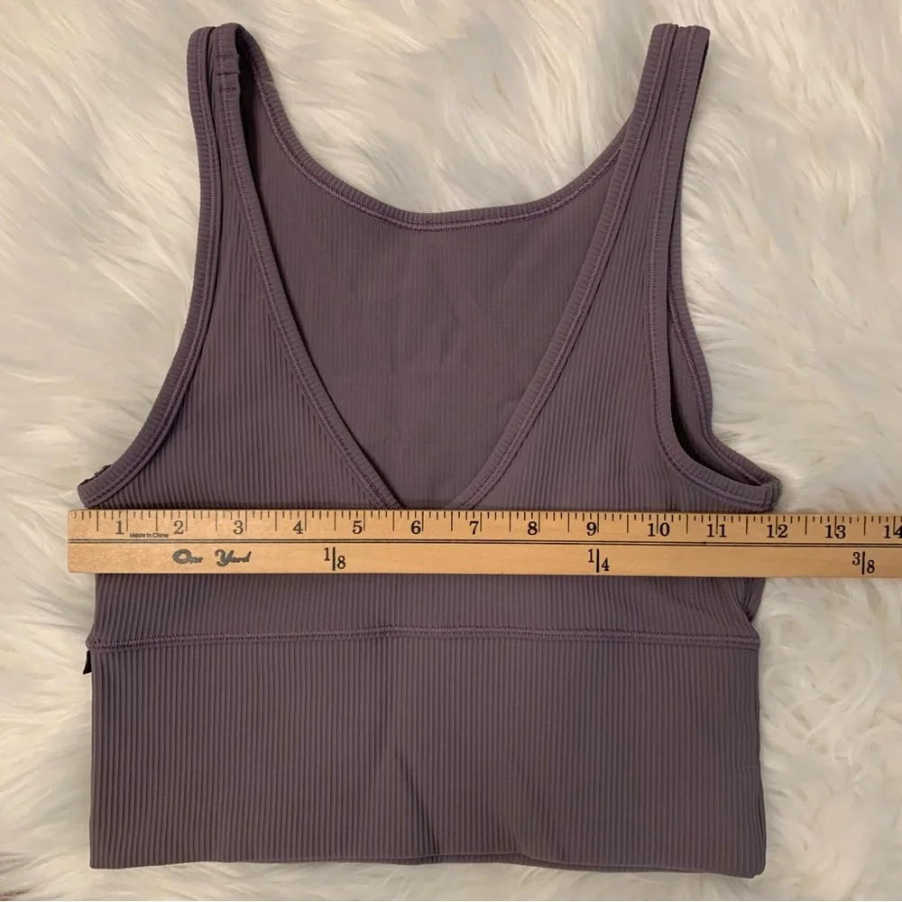 Lululemon Power Pivot Tank Top *Rib Dusky Lavender Purple Gray Reversible Sz 2